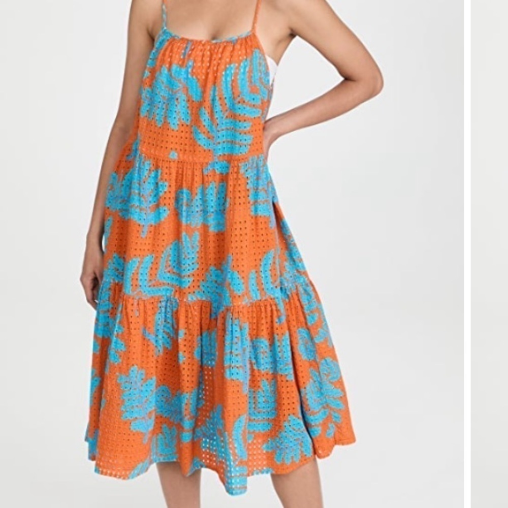 ATL Abel the Label Sz M Summer Dress Tiered Skirt Spaghetti Straps NWT